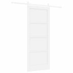 Sliding Door White 83 x 202 cm Solid Pine Wood