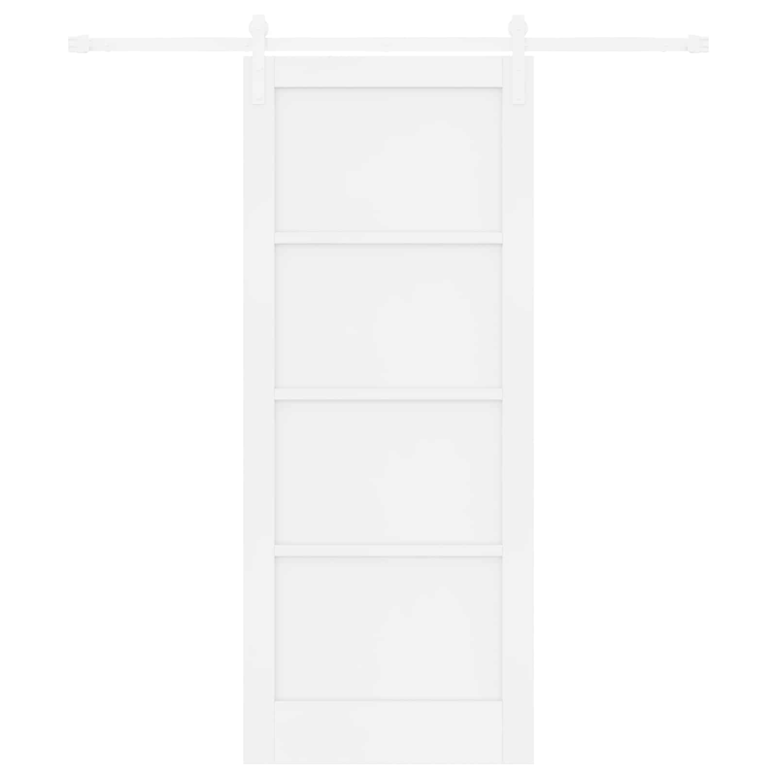 Sliding Door White 83 x 202 cm Solid Pine Wood