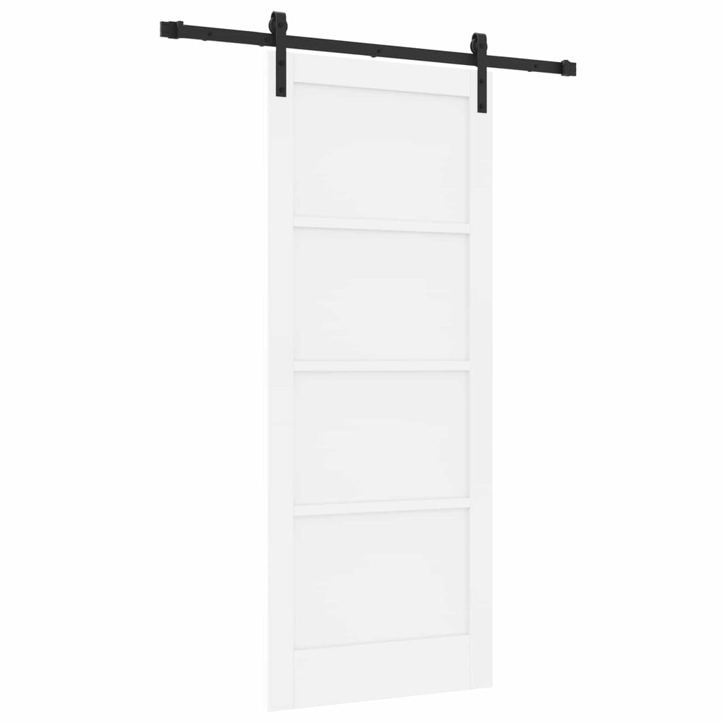 Puerta Corredera Blanco 83 x 202 cm Madera de Pino Maciza