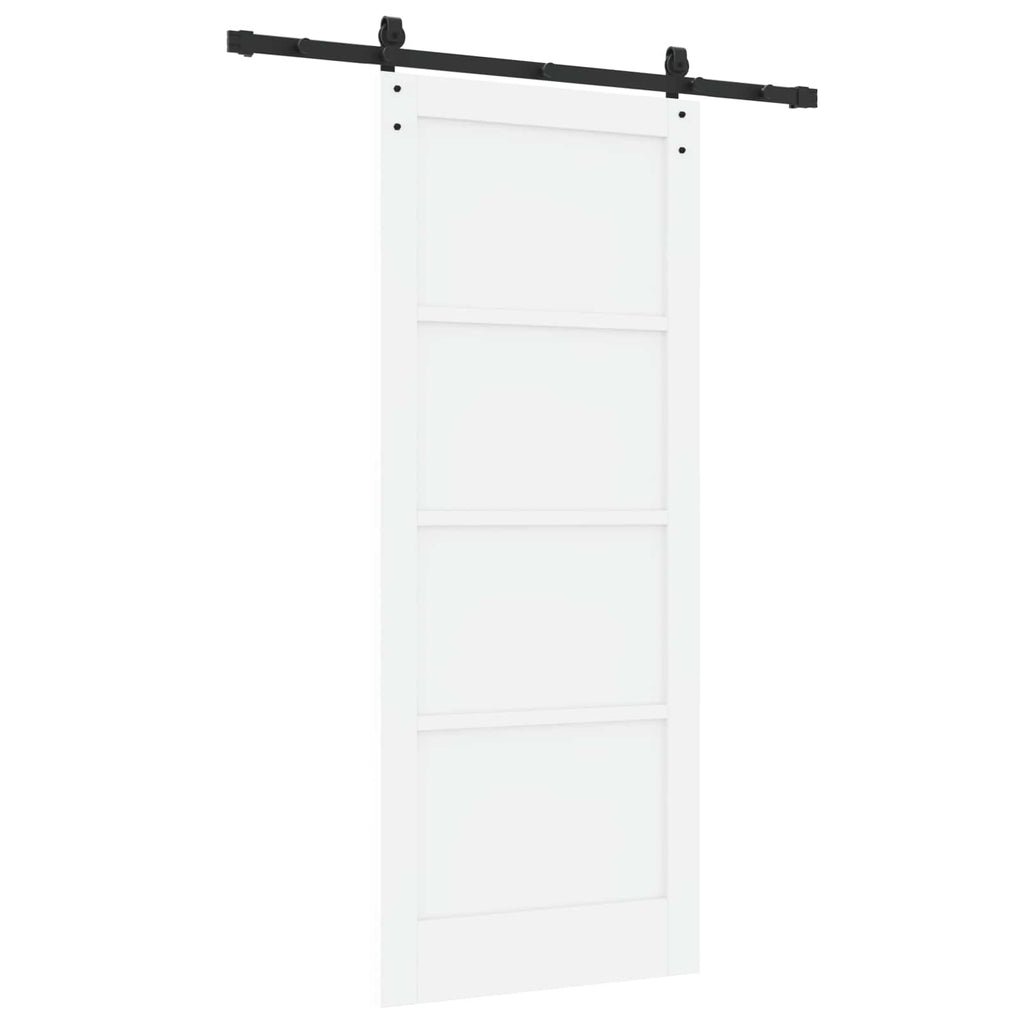 Puerta Corredera Blanco 83 x 202 cm Madera de Pino Maciza