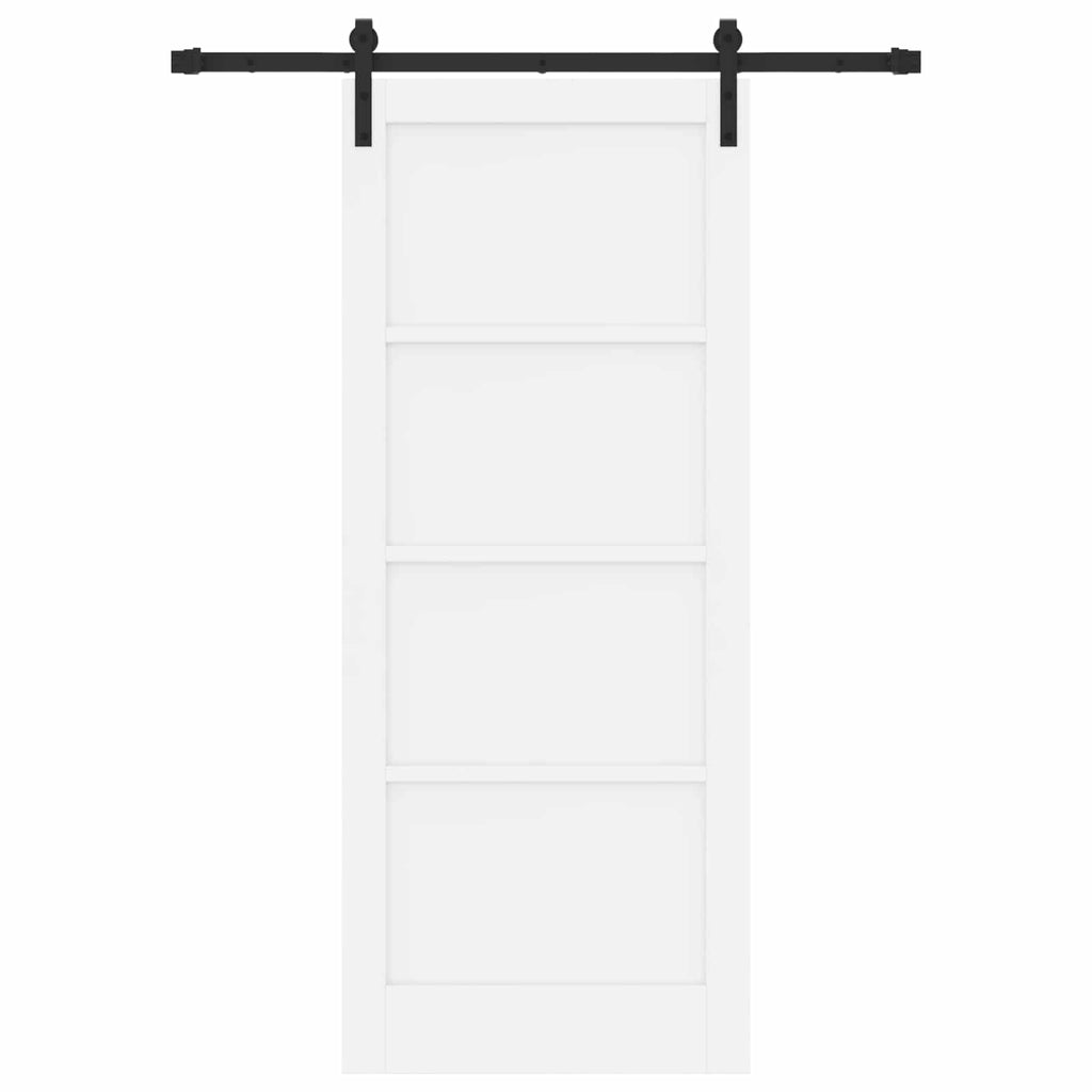 Puerta Corredera Blanco 83 x 202 cm Madera de Pino Maciza