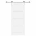 Puerta Corredera Blanco 83 x 202 cm Madera de Pino Maciza