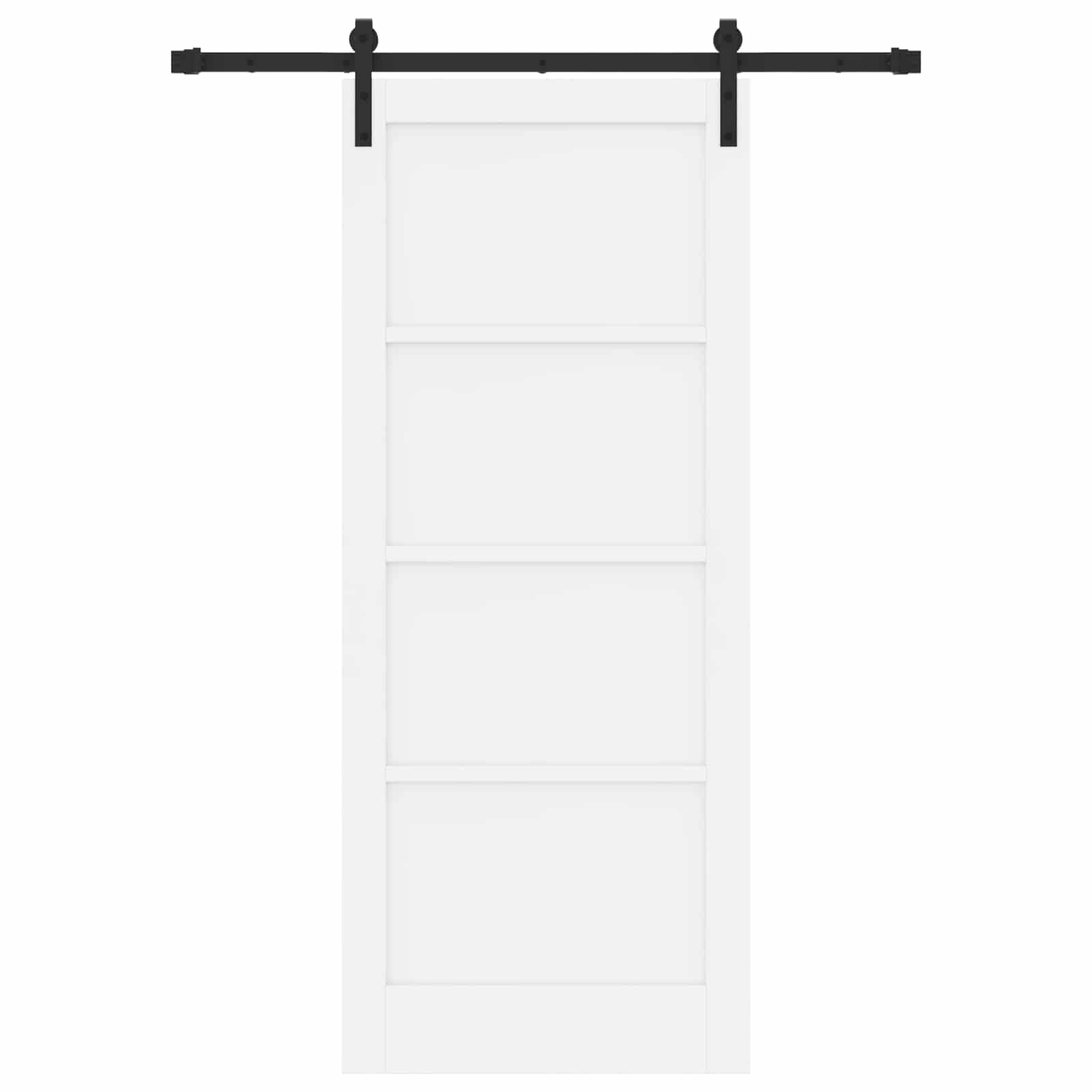 Puerta Corredera Blanco 83 x 202 cm Madera de Pino Maciza