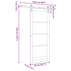 Puerta Corredera Blanco 83 x 202 cm Madera de Pino Maciza