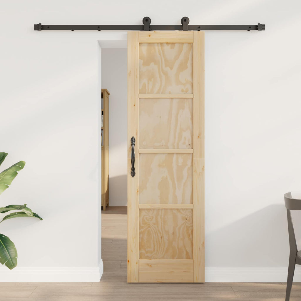 Sliding Door Natural and Black 61 x 198.5 cm