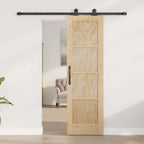 Sliding Door Natural and Black 61 x 198.5 cm