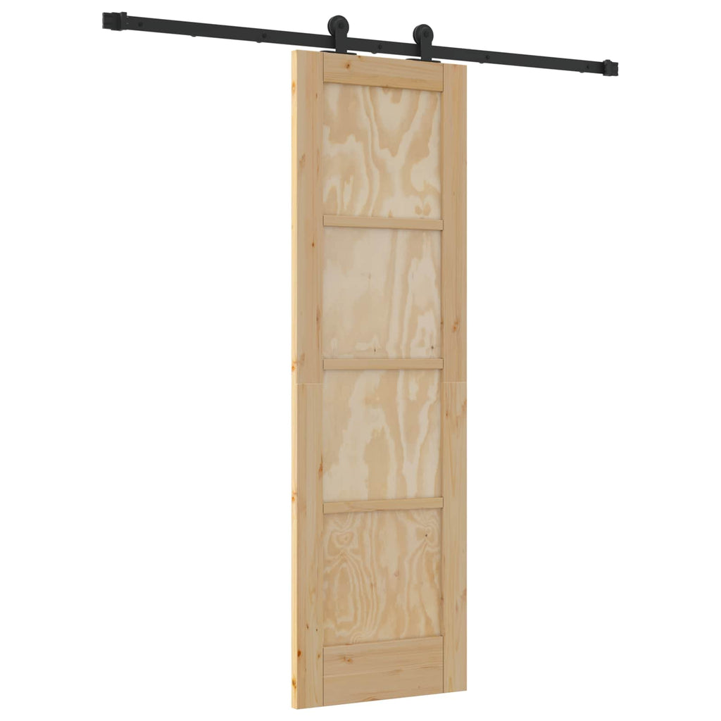 Sliding Door Natural and Black 61 x 198.5 cm