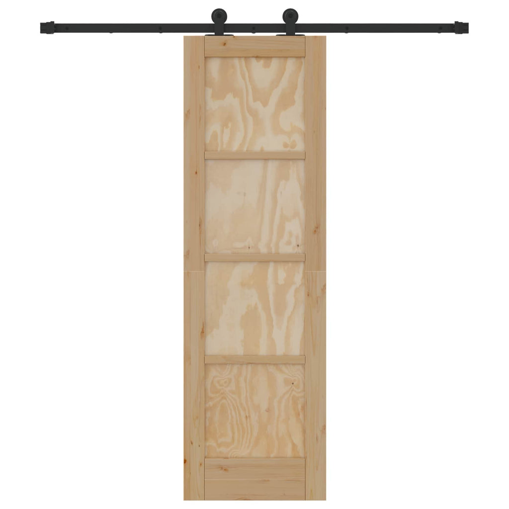 Sliding Door Natural and Black 61 x 198.5 cm