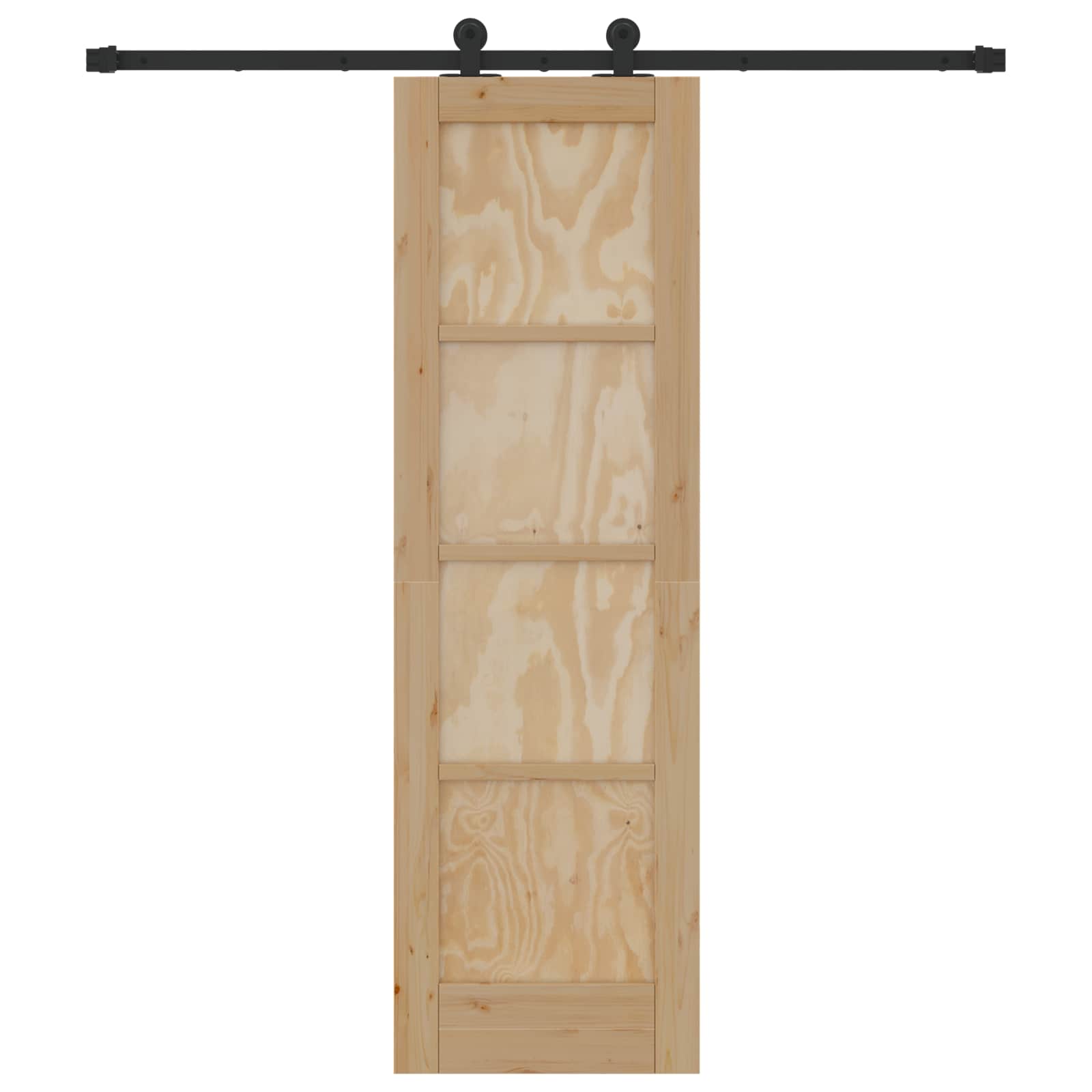 Sliding Door Natural and Black 61 x 198.5 cm