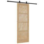 Sliding Door Natural and Black 73.5 x 211 cm