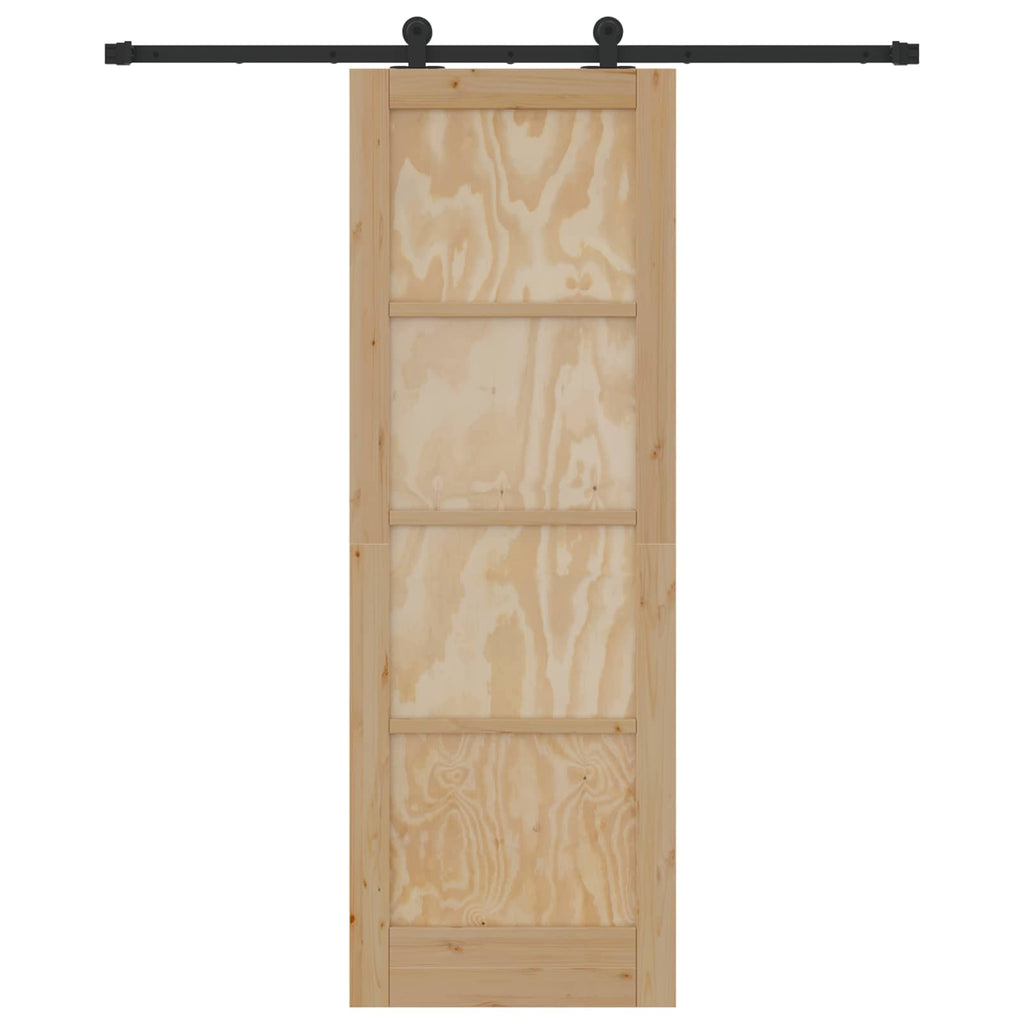 Sliding Door Natural and Black 73.5 x 211 cm