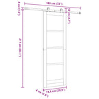 Sliding Door Natural and Black 73.5 x 211 cm