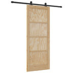 Sliding door Natural and black 83 x 202 cm