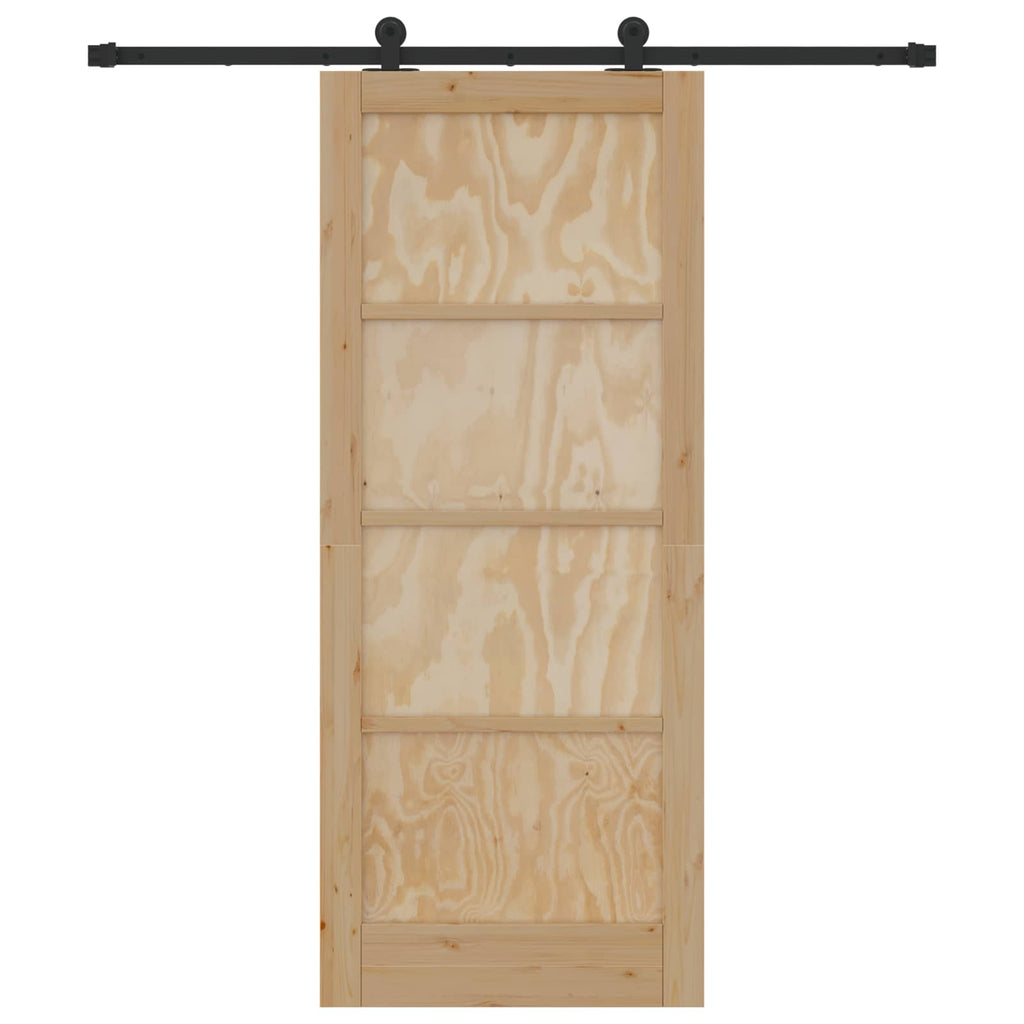 Sliding door Natural and black 83 x 202 cm