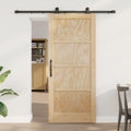 Sliding door Natural and black 83 x 202 cm