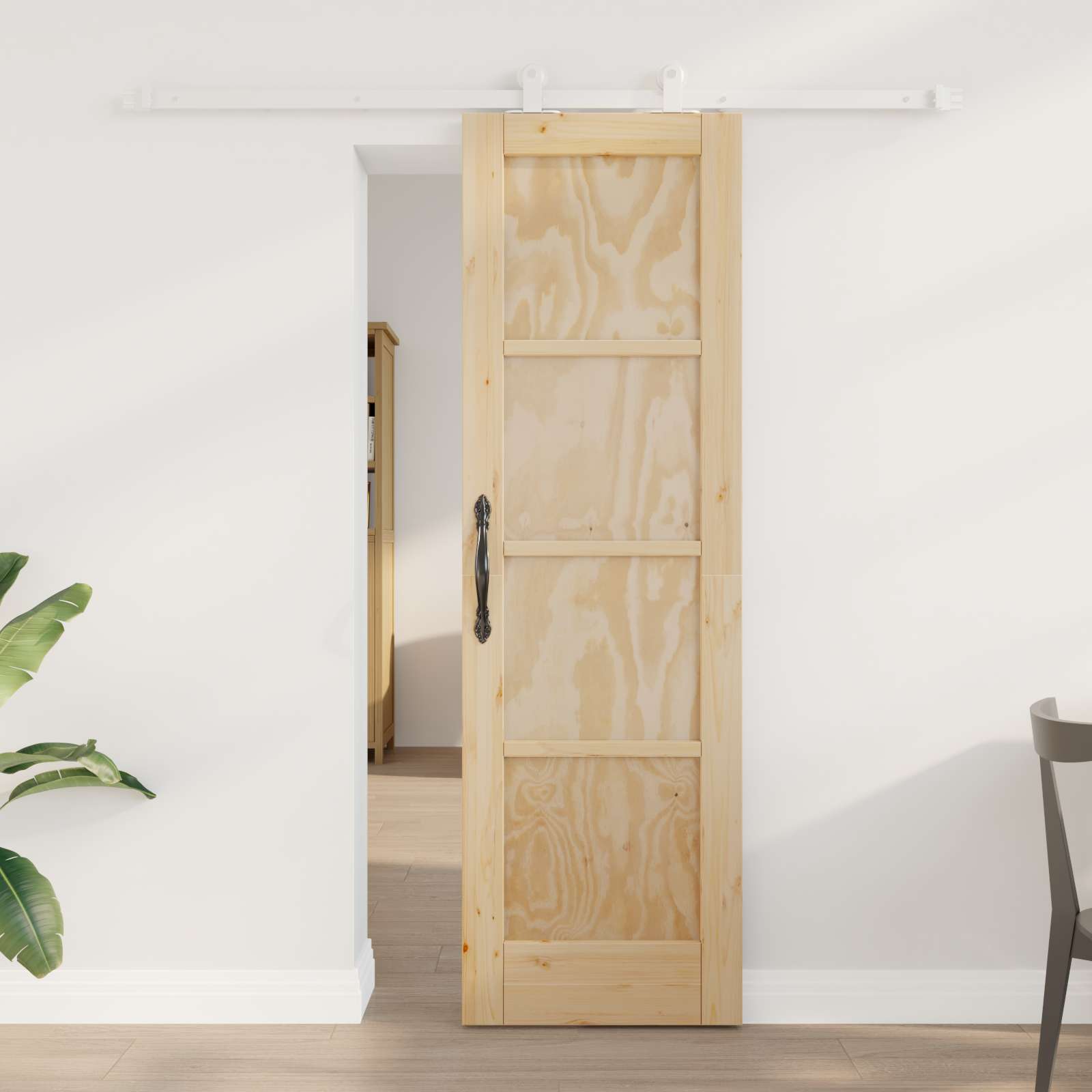 Sliding Door Natural and White 61 x 198.5 cm