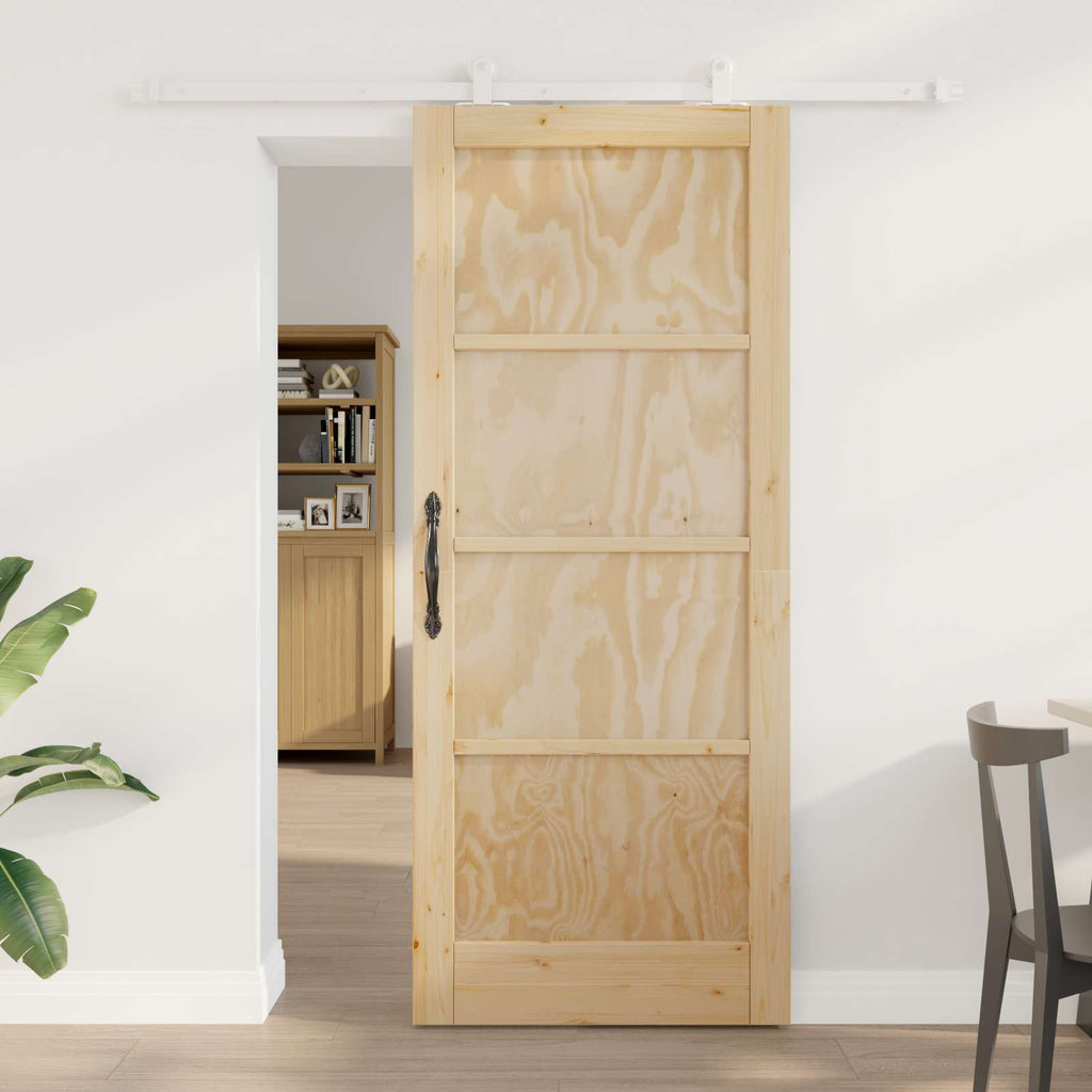 Sliding Door Natural and White 83 x 202 cm