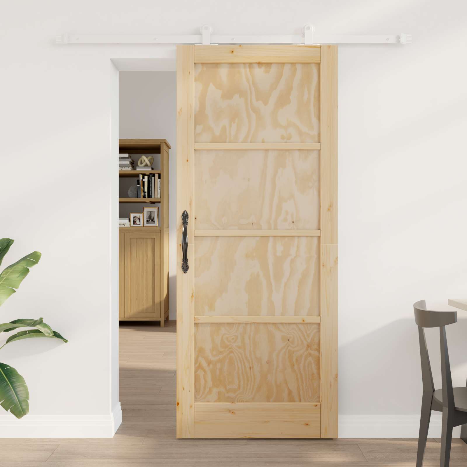 Sliding Door Natural and White 83 x 202 cm