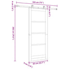 Sliding Door Natural and White 83 x 202 cm