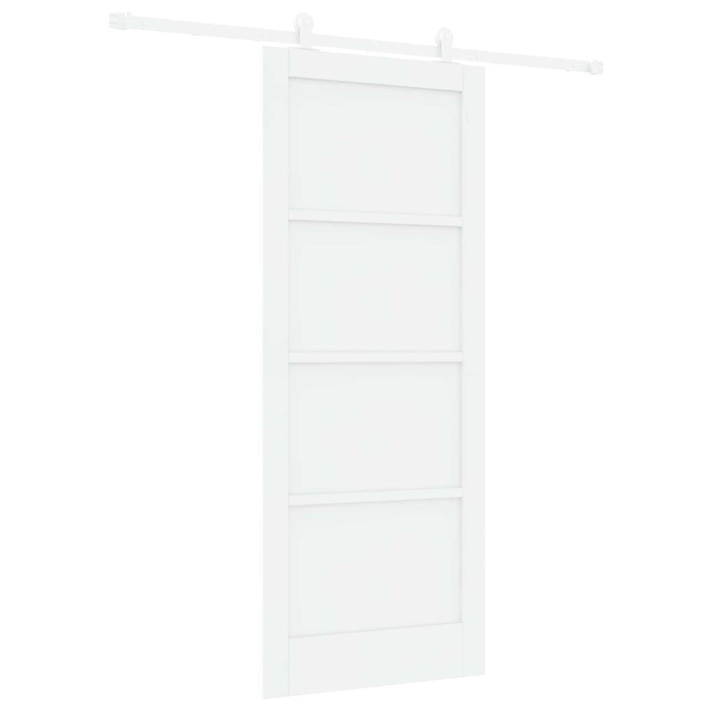 White Sliding Door 83 x 202 cm Solid Pine Wood