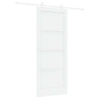 White Sliding Door 83 x 202 cm Solid Pine Wood