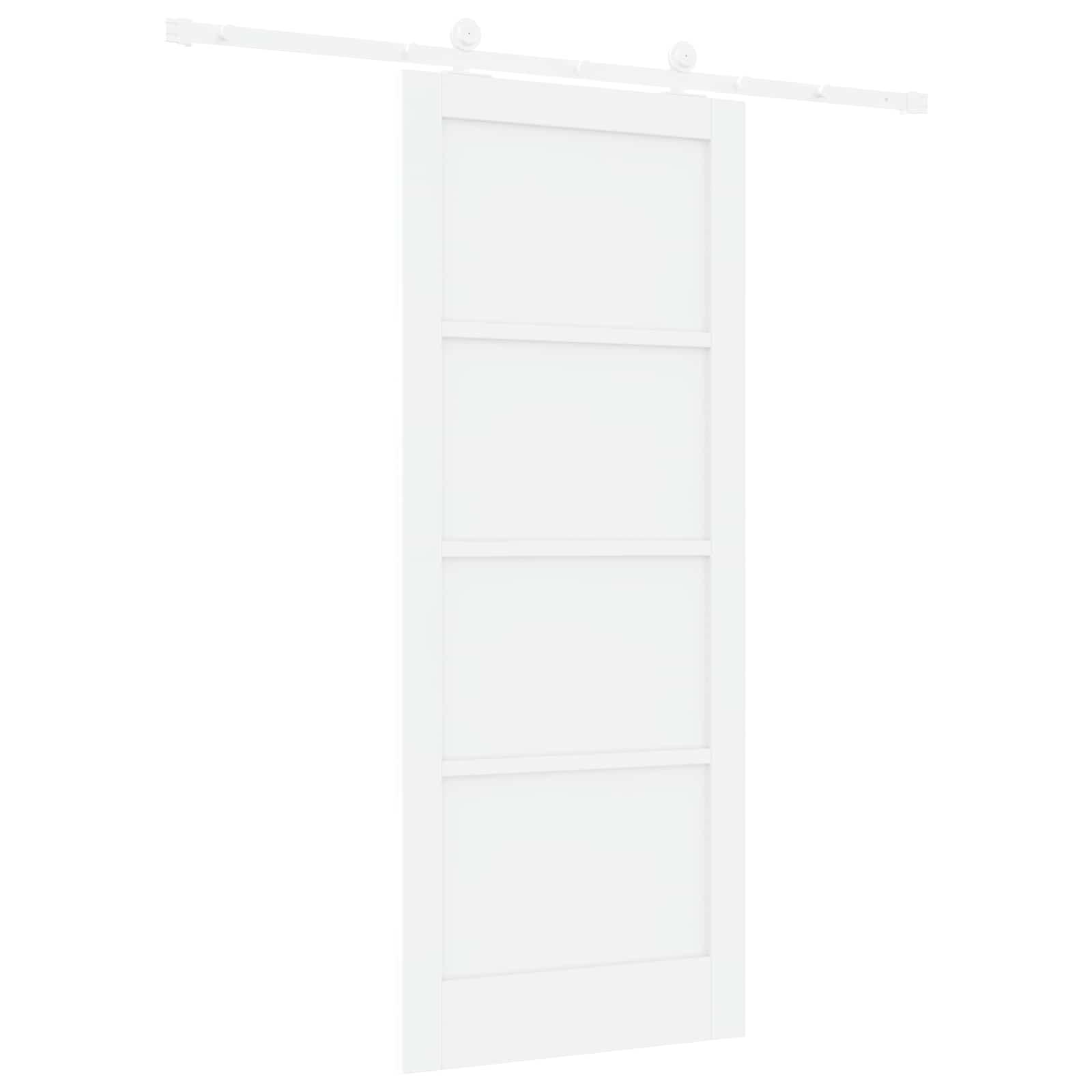 White Sliding Door 83 x 202 cm Solid Pine Wood