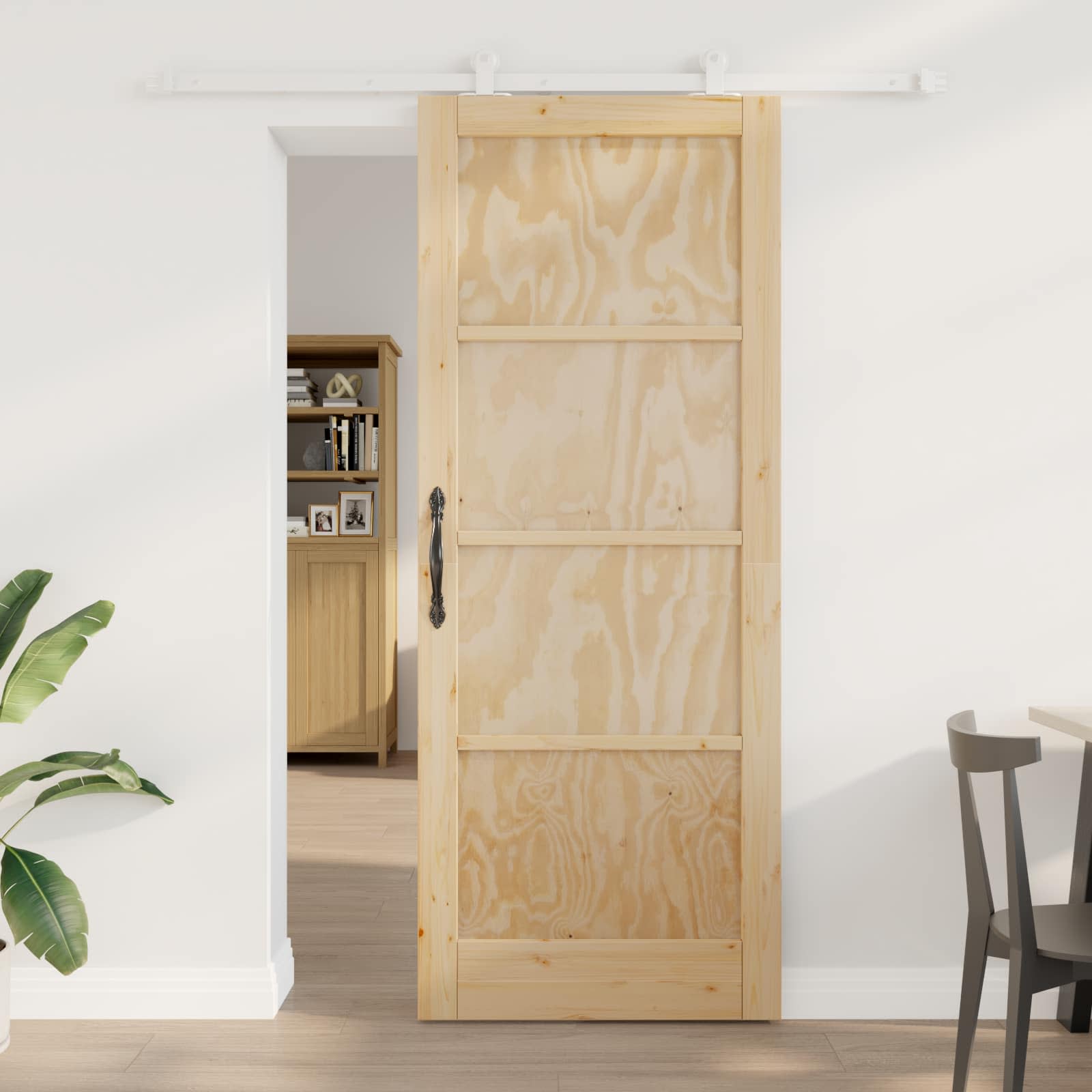 Sliding Door Natural and White 83 x 202 cm
