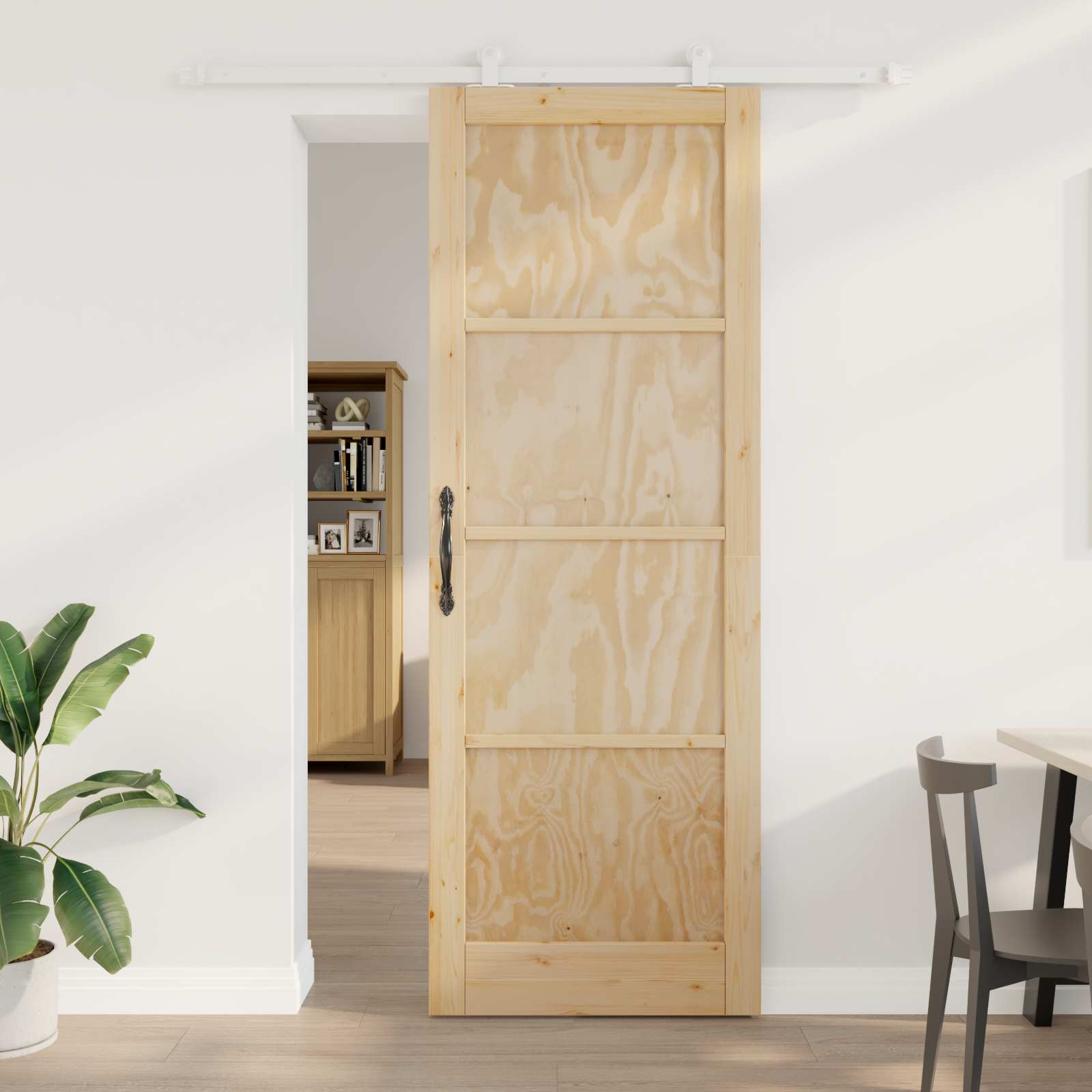 Sliding Door Natural and White 83 x 202 cm