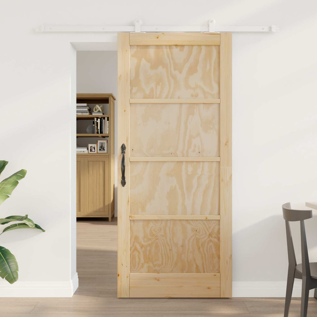 Sliding Door Natural and White 86 x 198.5 cm