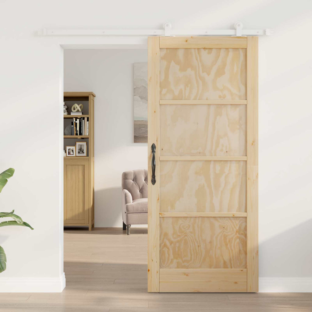 Sliding Door Natural and White 86 x 198.5 cm