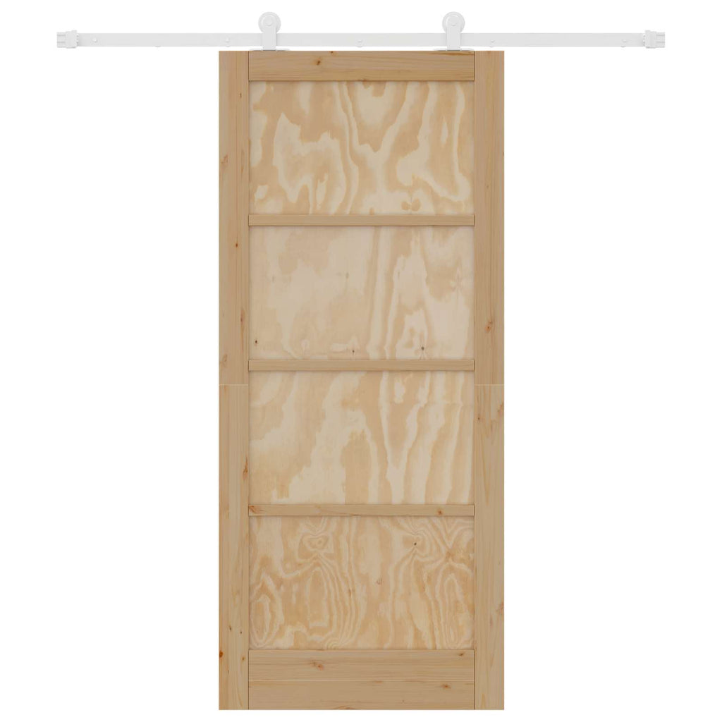 Sliding Door Natural and White 86 x 198.5 cm