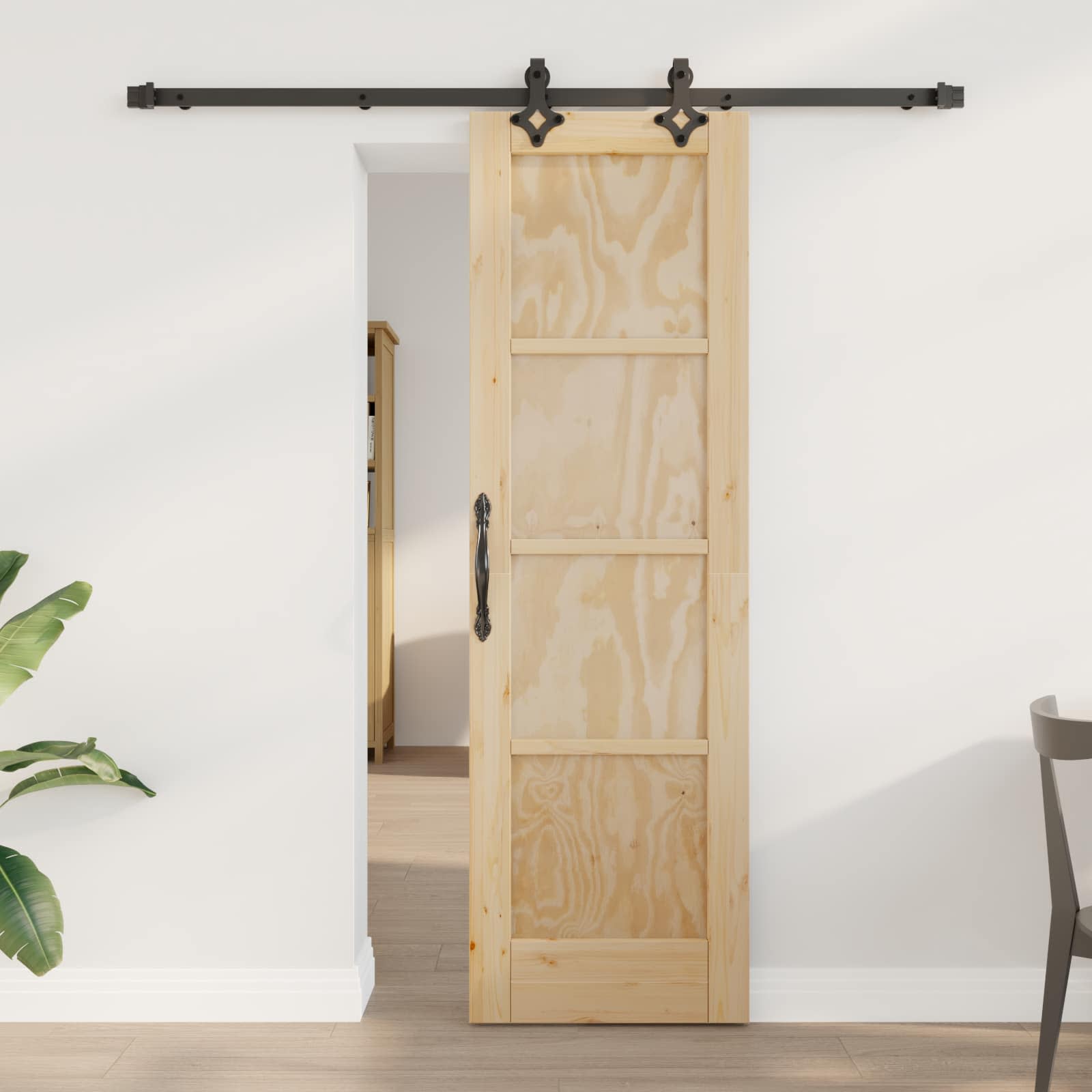Sliding Door Natural and White 83 x 202 cm