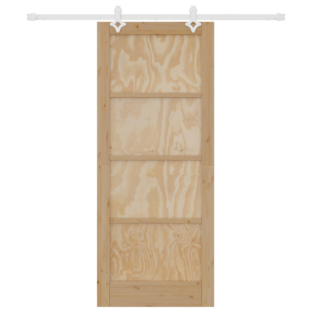 Sliding Door Natural and White 83 x 202 cm