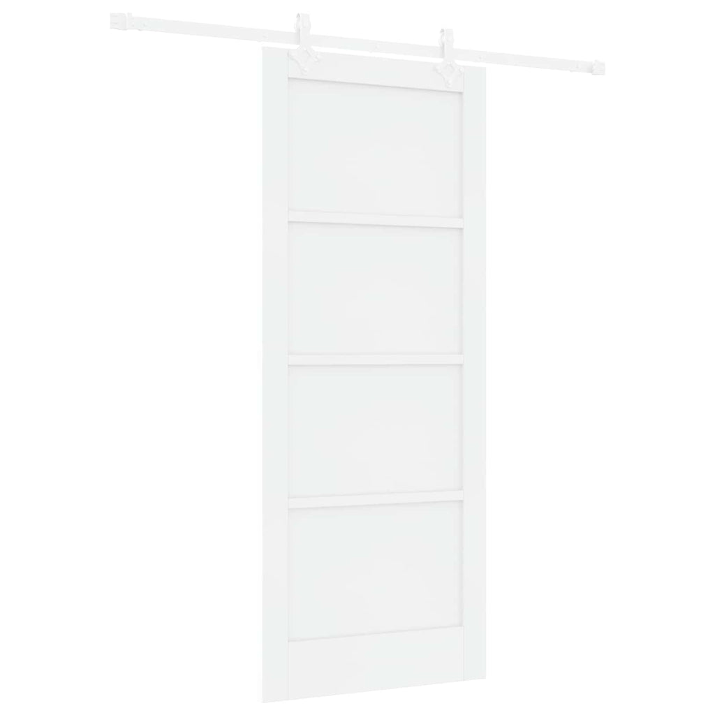Sliding Door White 83 x 202 cm Solid Pine Wood