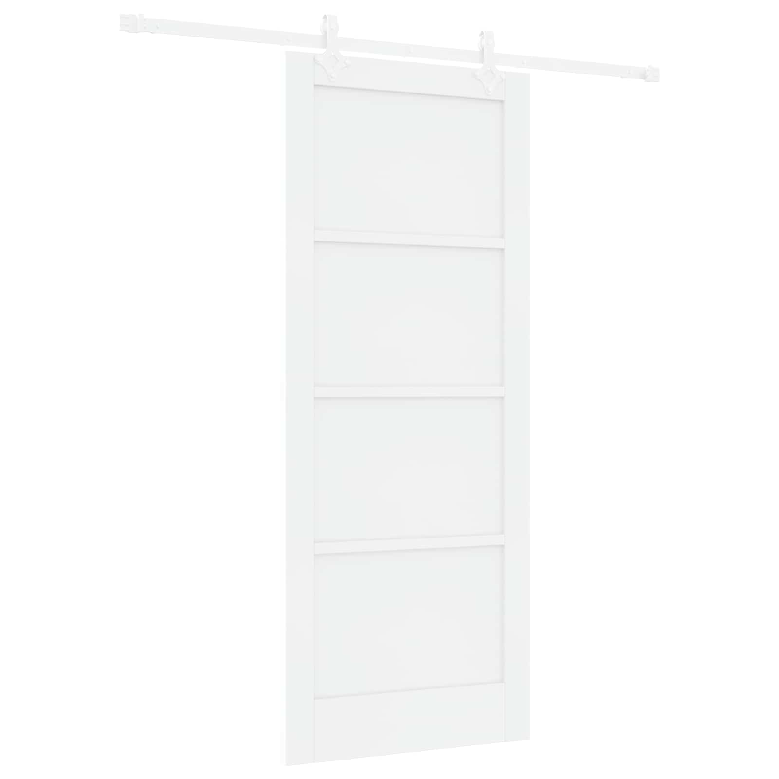 Sliding Door White 83 x 202 cm Solid Pine Wood