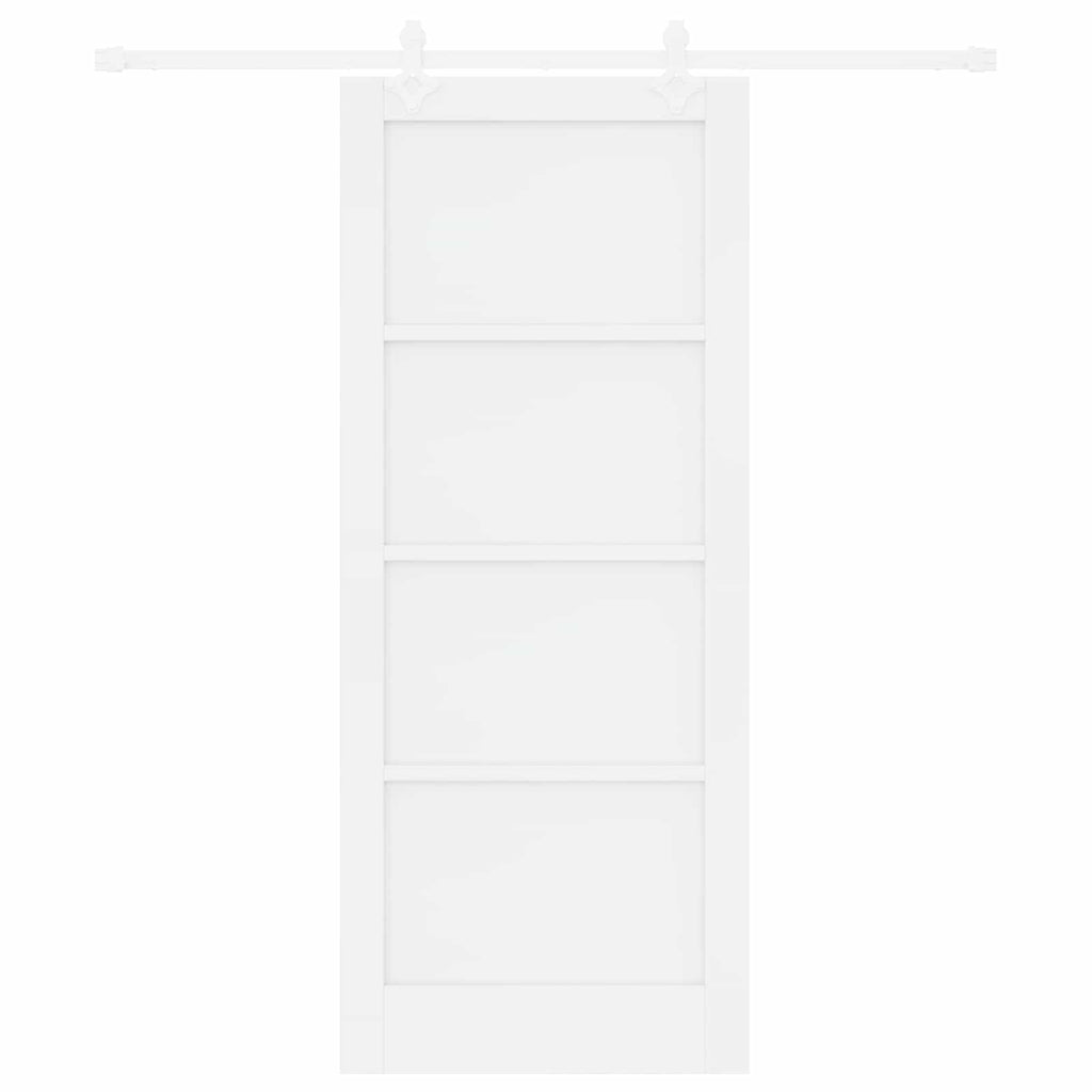 Sliding Door White 83 x 202 cm Solid Pine Wood
