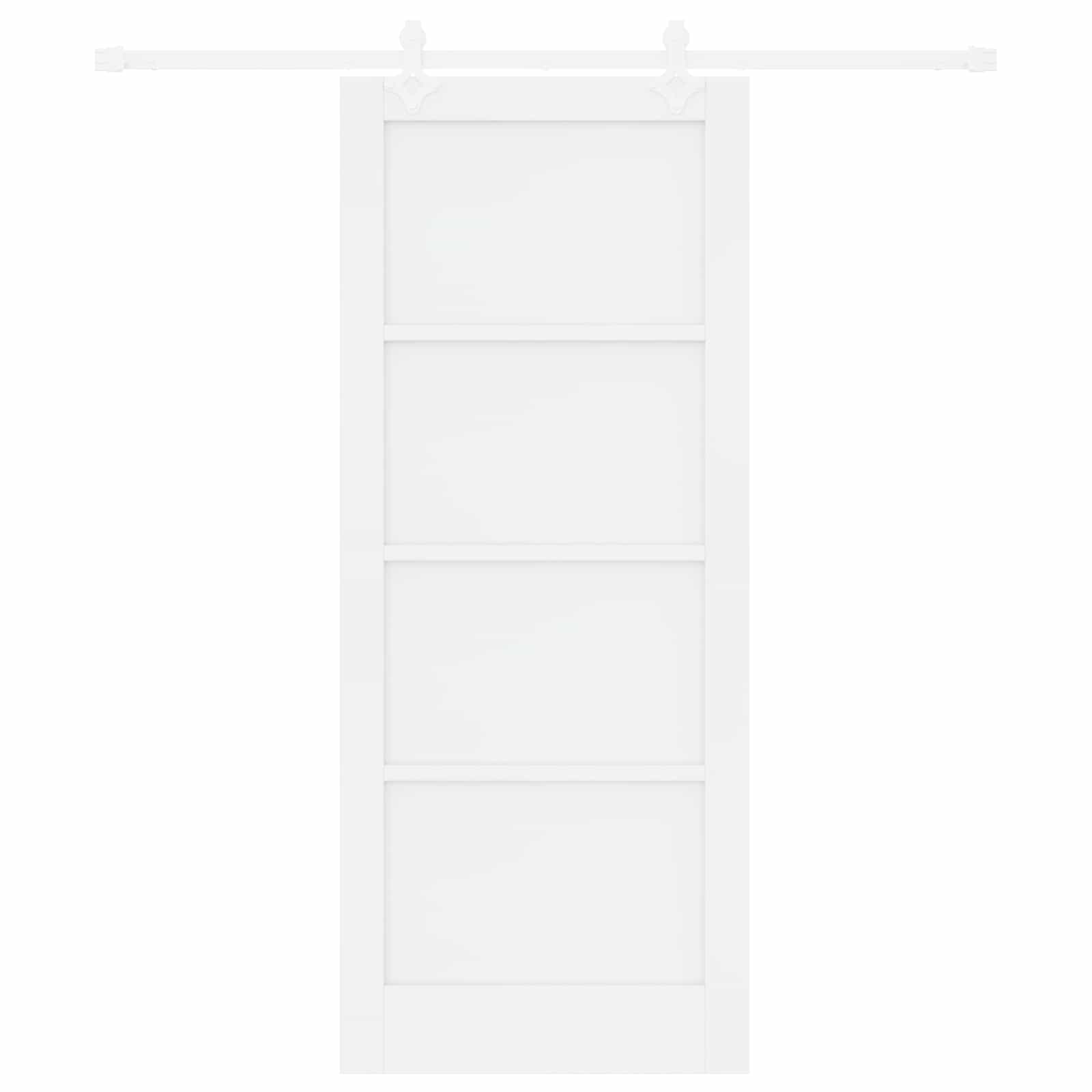 Sliding Door White 83 x 202 cm Solid Pine Wood