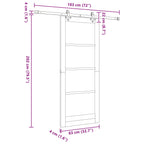 Sliding Door White 83 x 202 cm Solid Pine Wood