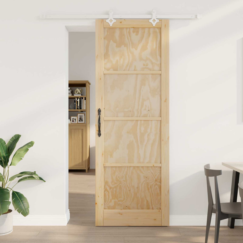 Sliding Door Natural and White 83 x 202 cm