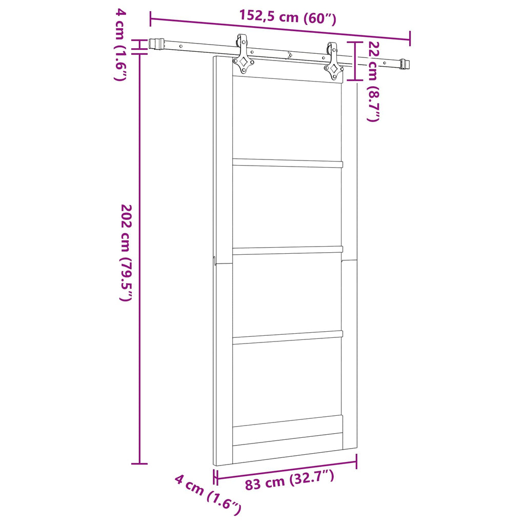 ORKDAL Sliding Door White 83 x 202 cm