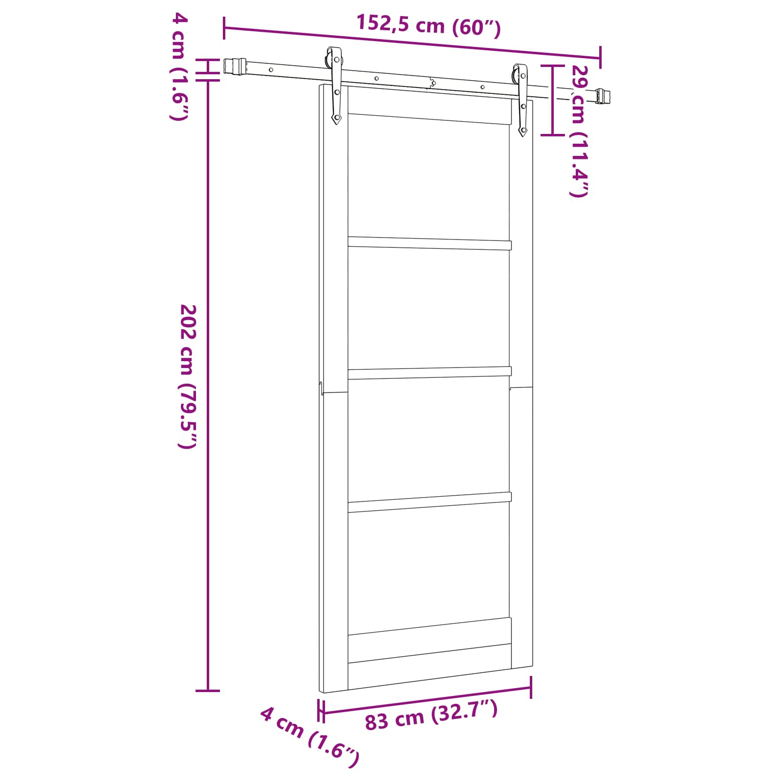 ORKDAL Sliding Door White 83 x 202 cm