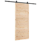 Puerta Corredera Natural 100 x 208 cm Madera de Pino Maciza