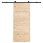Puerta Corredera Natural 100 x 208 cm Madera de Pino Maciza