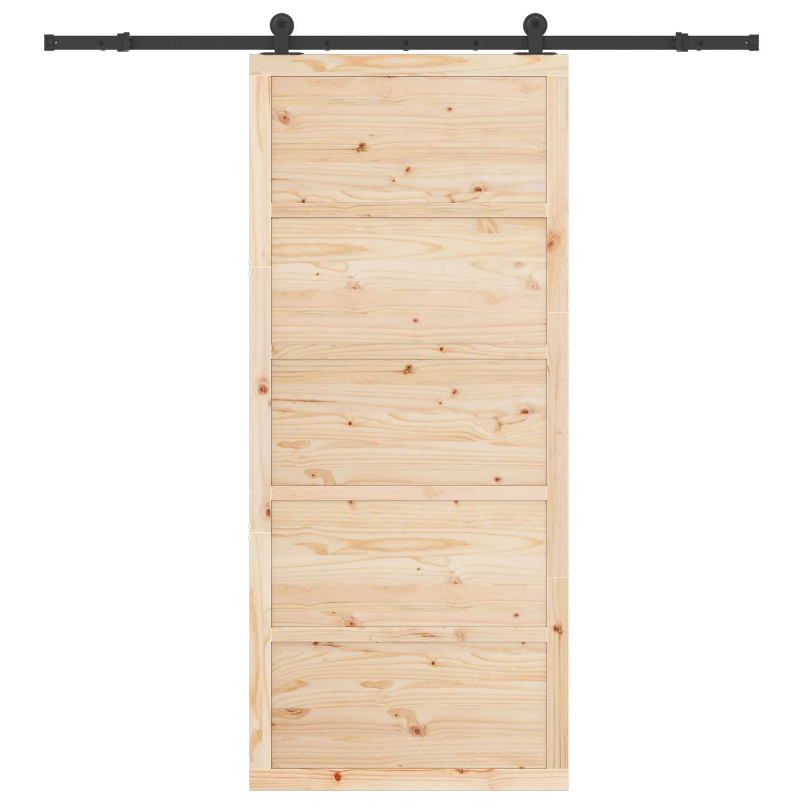 Puerta Corredera Natural 100 x 208 cm Madera de Pino Maciza