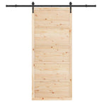 Puerta Corredera Natural 100 x 208 cm Madera de Pino Maciza