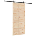 Puerta Corredera Natural 100 x 208 cm Madera de Pino Maciza