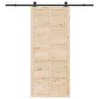 Puerta Corredera Natural 100 x 208 cm Madera de Pino Maciza