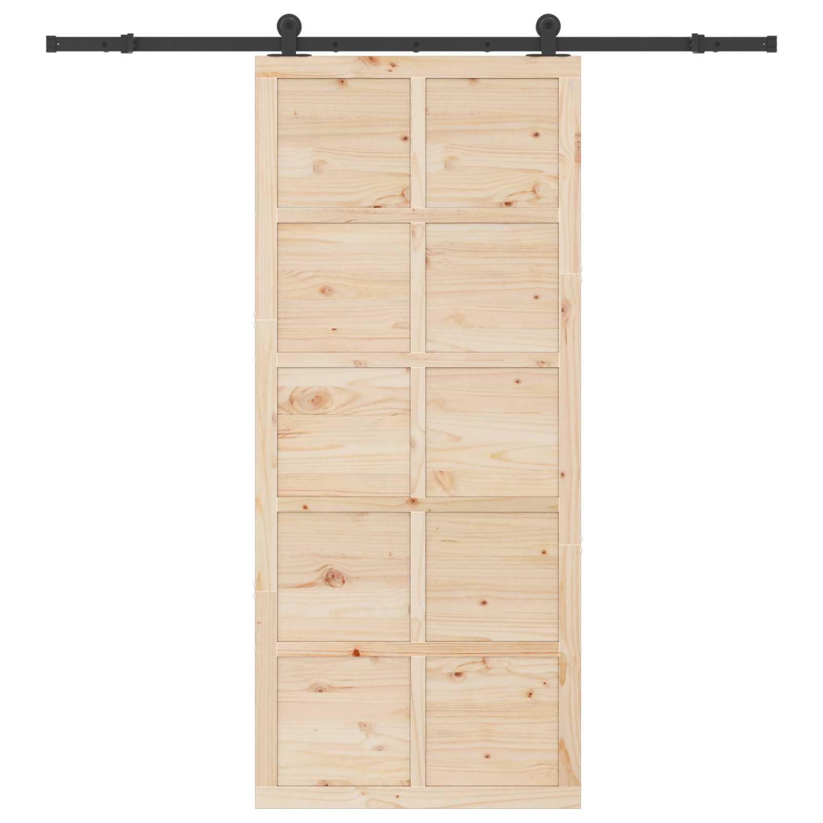 Puerta Corredera Natural 100 x 208 cm Madera de Pino Maciza