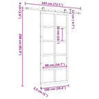 Puerta Corredera Natural 100 x 208 cm Madera de Pino Maciza