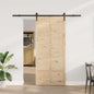 Puerta Corredera Natural 80 x 208 cm Madera de Pino Maciza